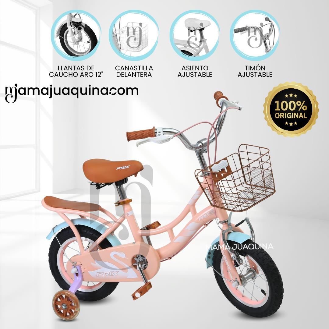 Bicicleta Para Niña Aro 12 «PRIX DELUXE» Rose/Lila